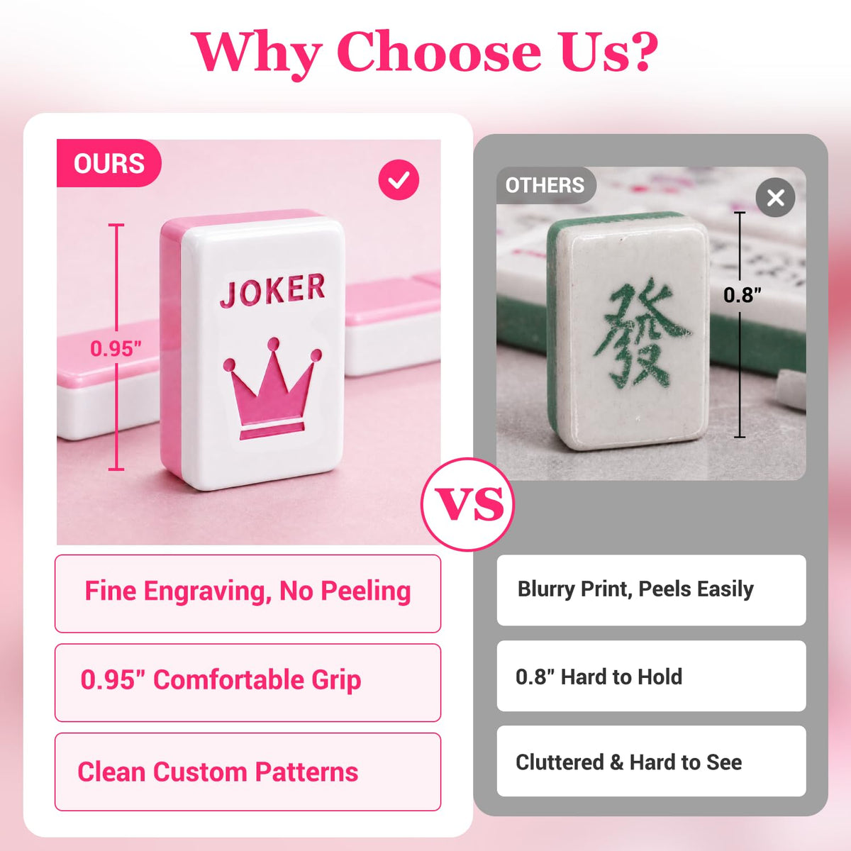 Pink Mini Travel Mahjong Tile Set with Racks and Bag G47350