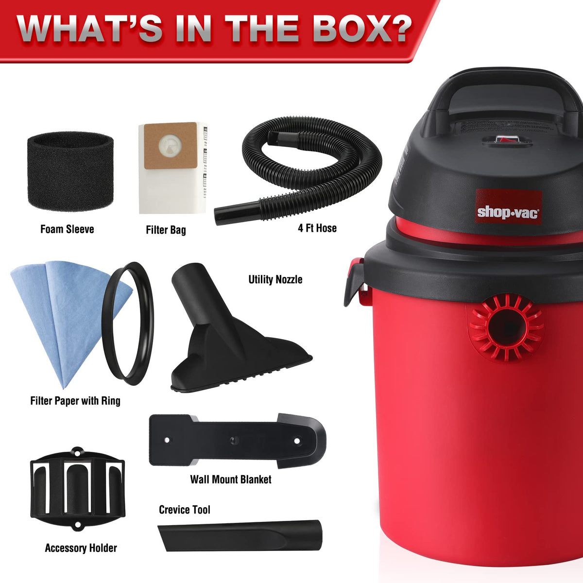 4 Gallon 4.0 Peak HP Wet/Dry Vacuum M576922