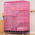 Collapsible Metal Wire Cat Cage with Wheels F900128