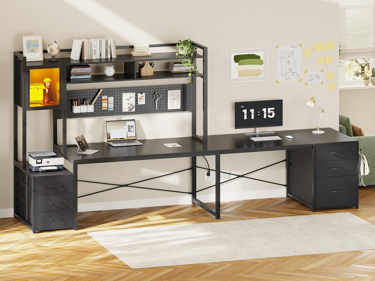 L Shaped Gaming Desk with 6 Drawers X789742