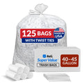 Clear Heavy Duty Trash Bags with Twist Ties 125 Count Z847