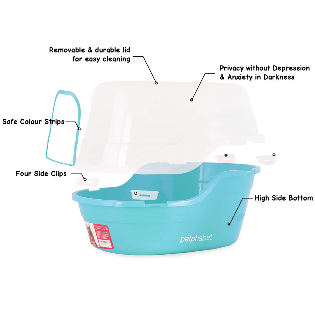 Jumbo Extra Large Teal Hooded Cat Litter Box Z619002