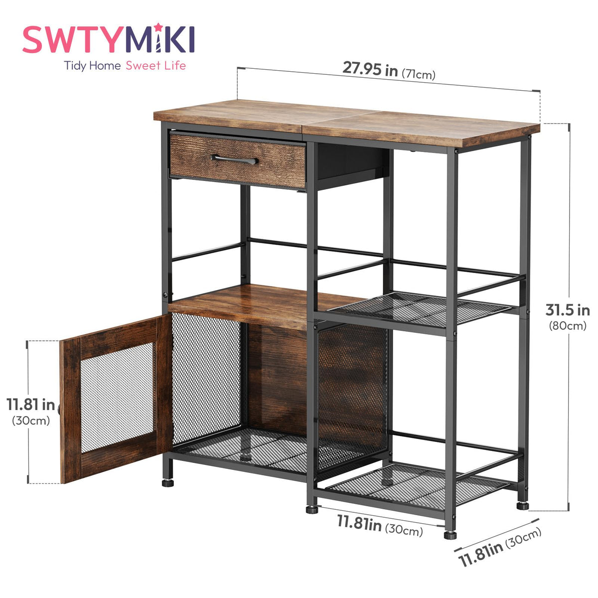 Coffee Bar Cabinet with Drawers B651635