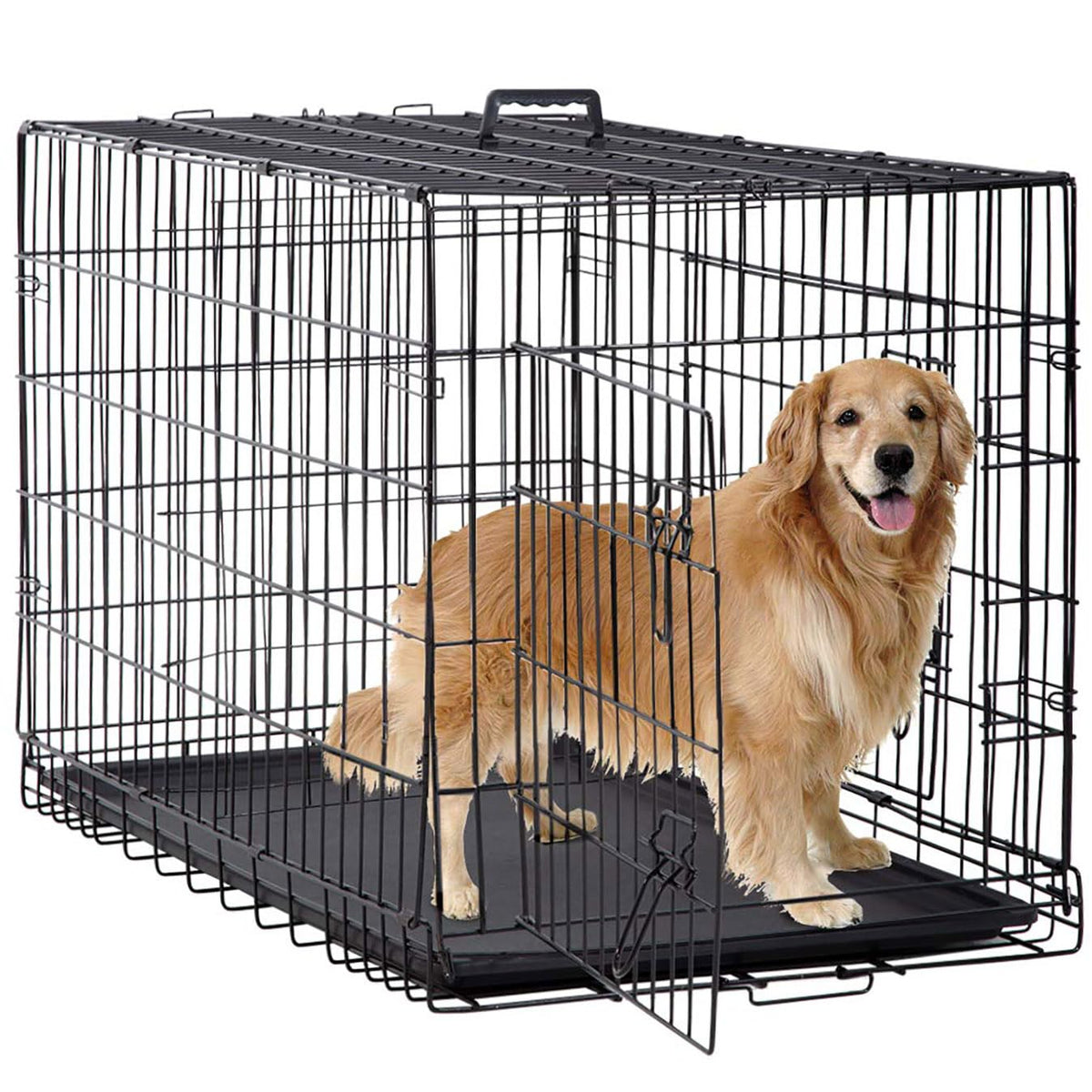 Black Foldable Metal Dog Crate T407