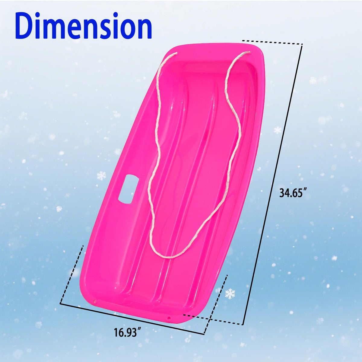 Snow Sled with Pull Rope & Handles 35 Inch M400