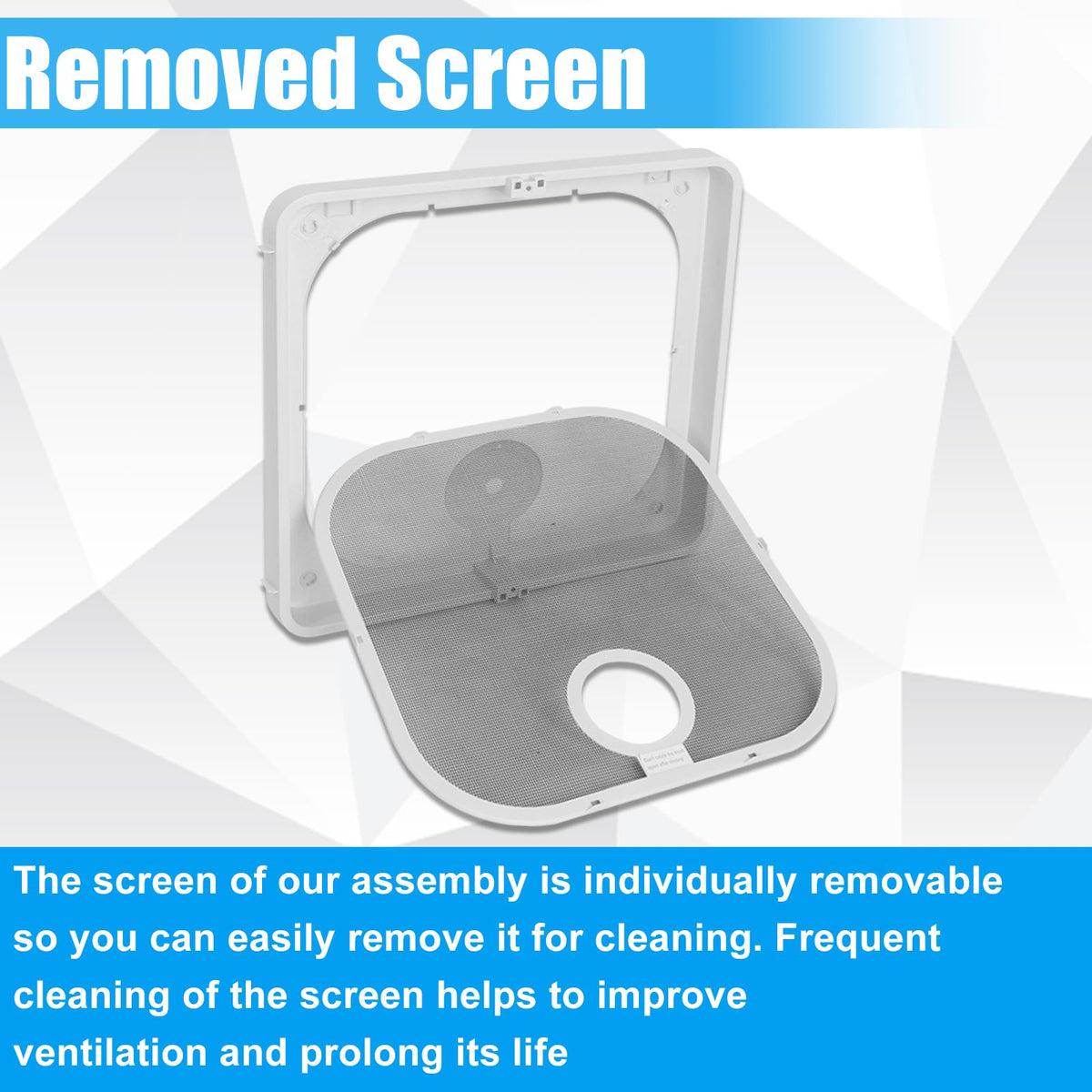 Birch White Roof Vent Frame Screen Replacement 13.5×13.5inch V612