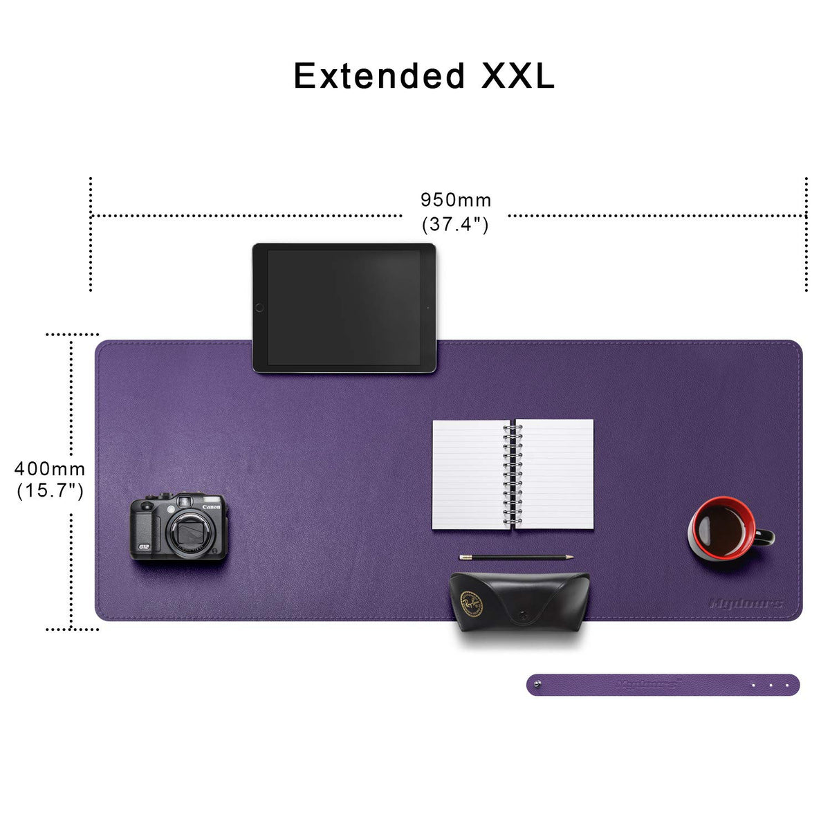 38"x16" Purple PU Leather Desk Pad D4342