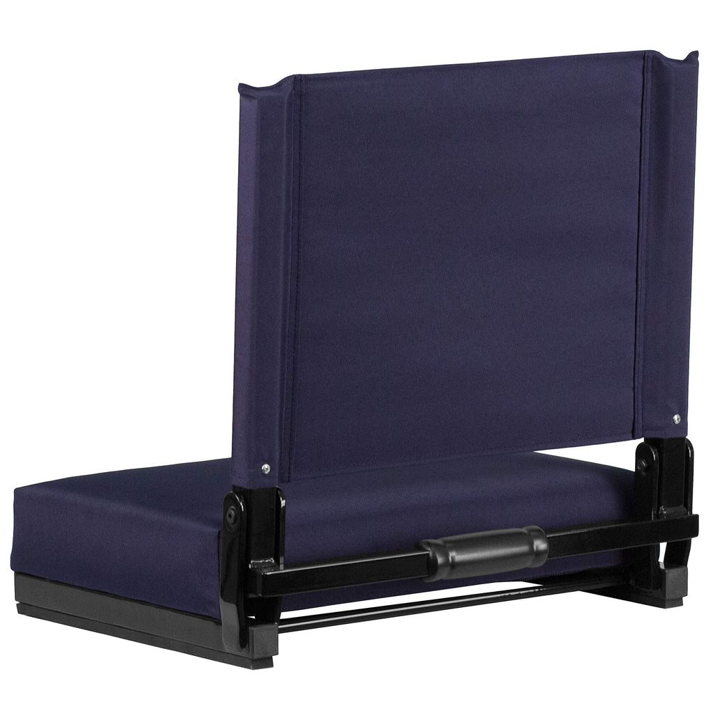 Portable Folding Padded Stadium Chair with Carrying Handle, Navy L8202