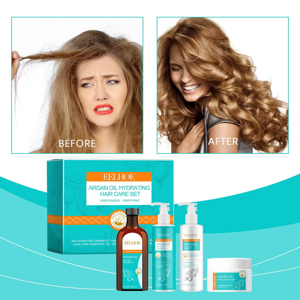 Argan Oil Hydrating Shampoo Conditioner Oil and Mask Hair Care Set U629