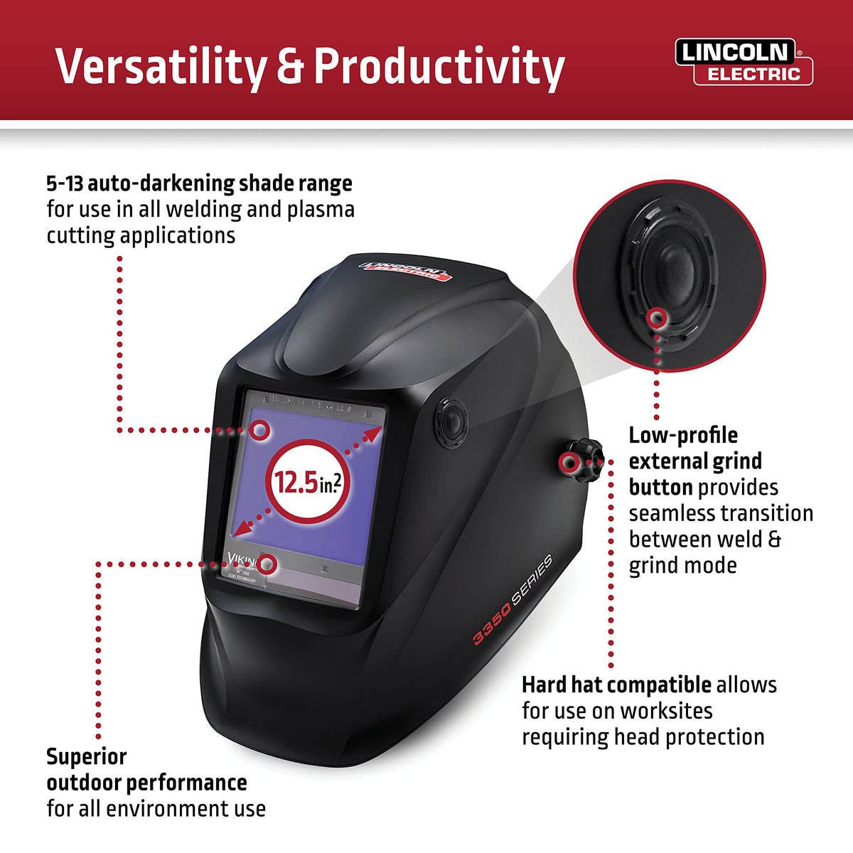 Auto Darkening Welding Helmet with 4C Lens Technology Matte Black O73281