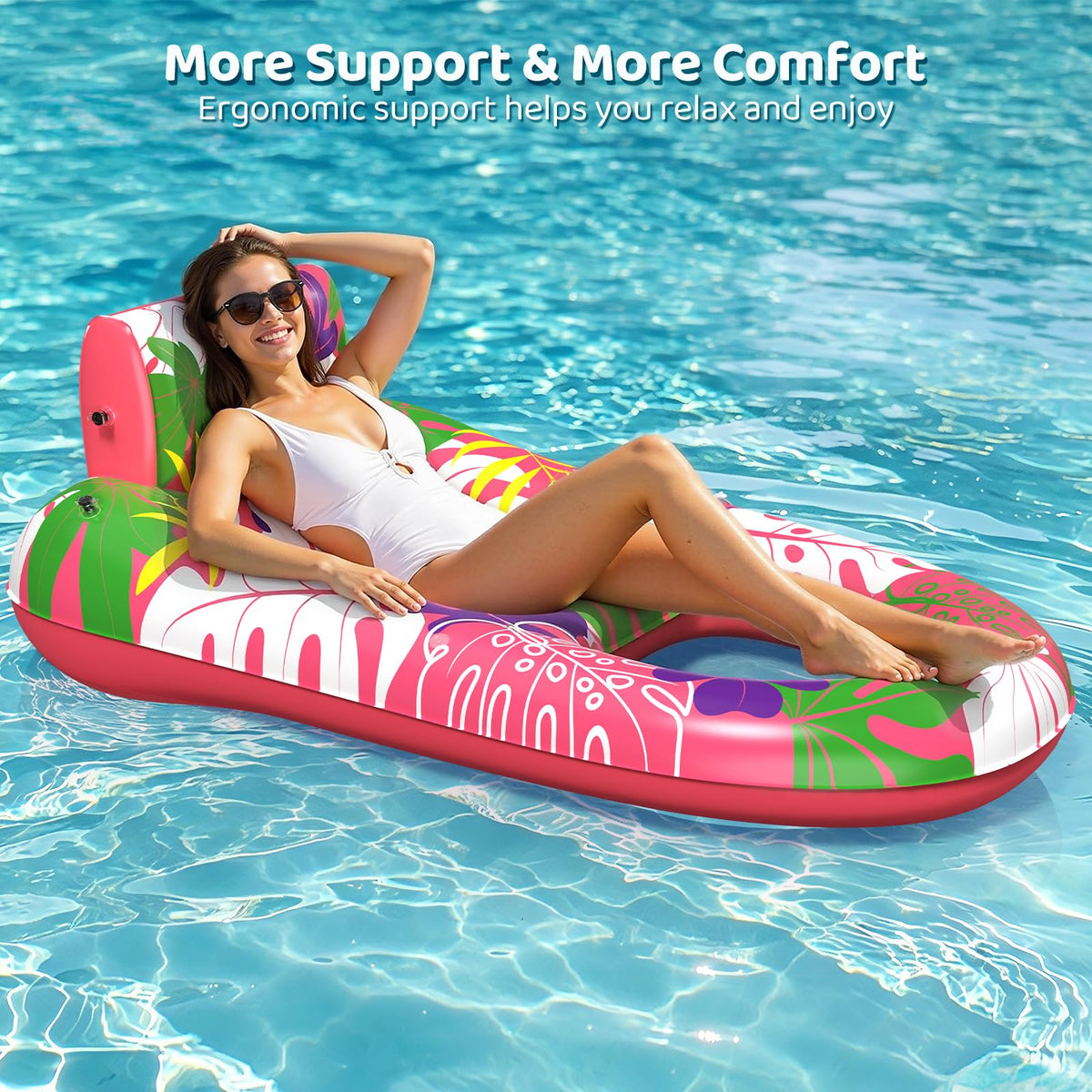 2 Pack Inflatable Pool Floats with Cup Holders M4449