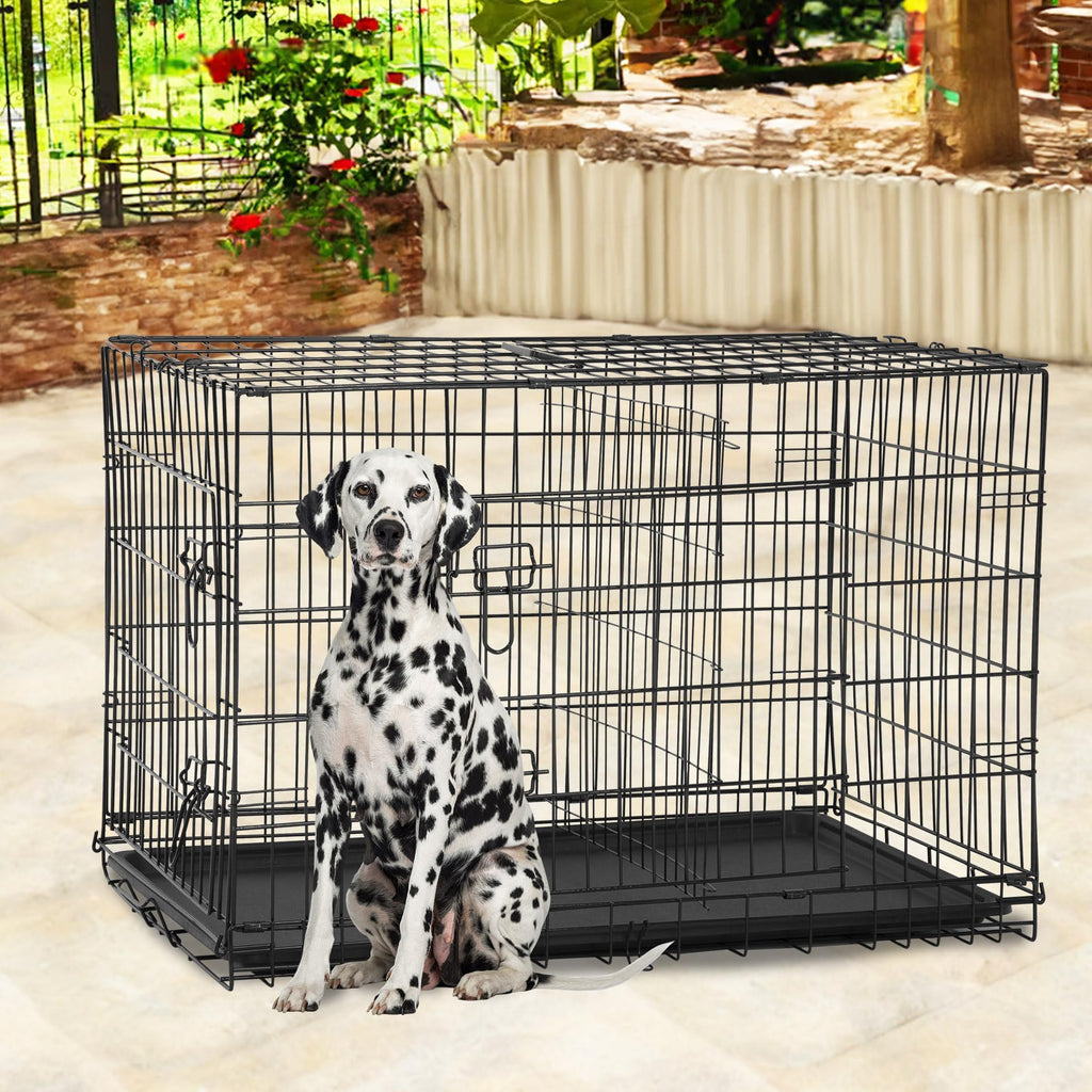 Black Foldable Metal Dog Crate T407