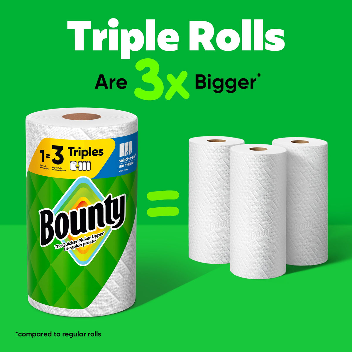 White Paper Towels, 2 Triple Rolls Q8927