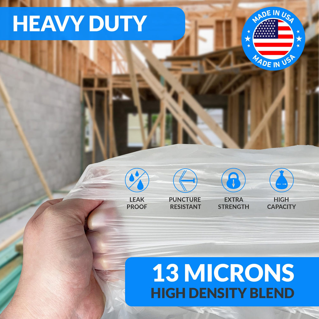 Clear Heavy Duty Trash Bags with Twist Ties 125 Count Z847