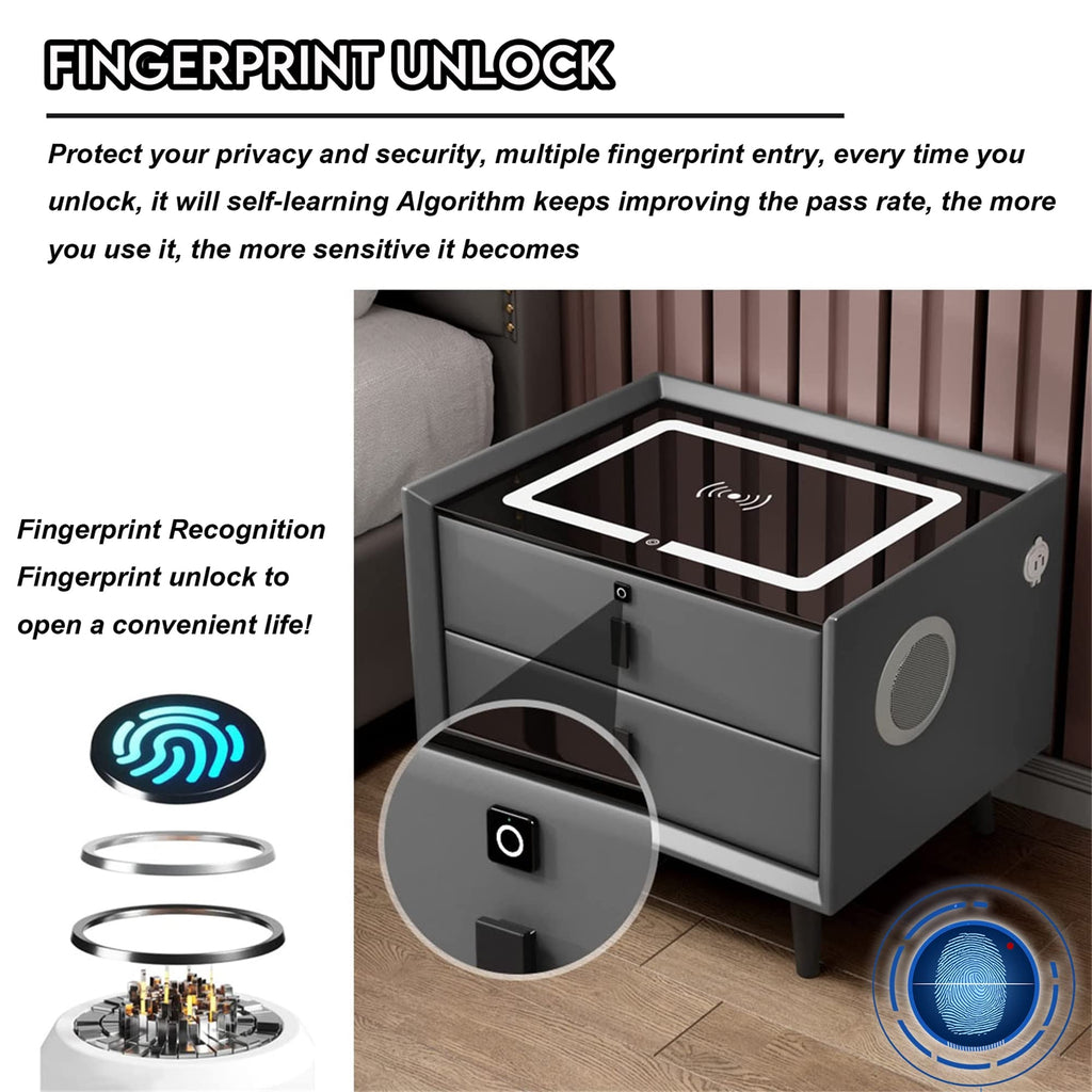 3-Color LED Nightstand with Wireless Charging Station and USB J2911