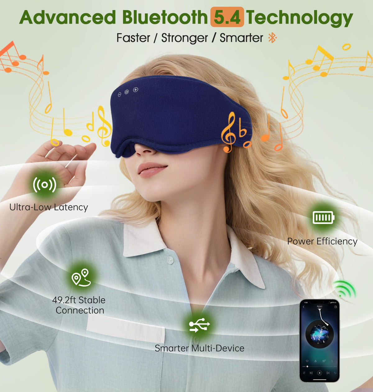 Bamboo Cotton Bluetooth Sleep Mask M607490