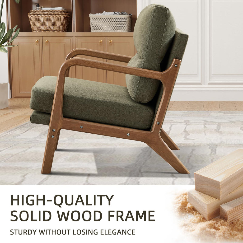 Mid Century Modern Linen Accent Chair Set of 2 J500740