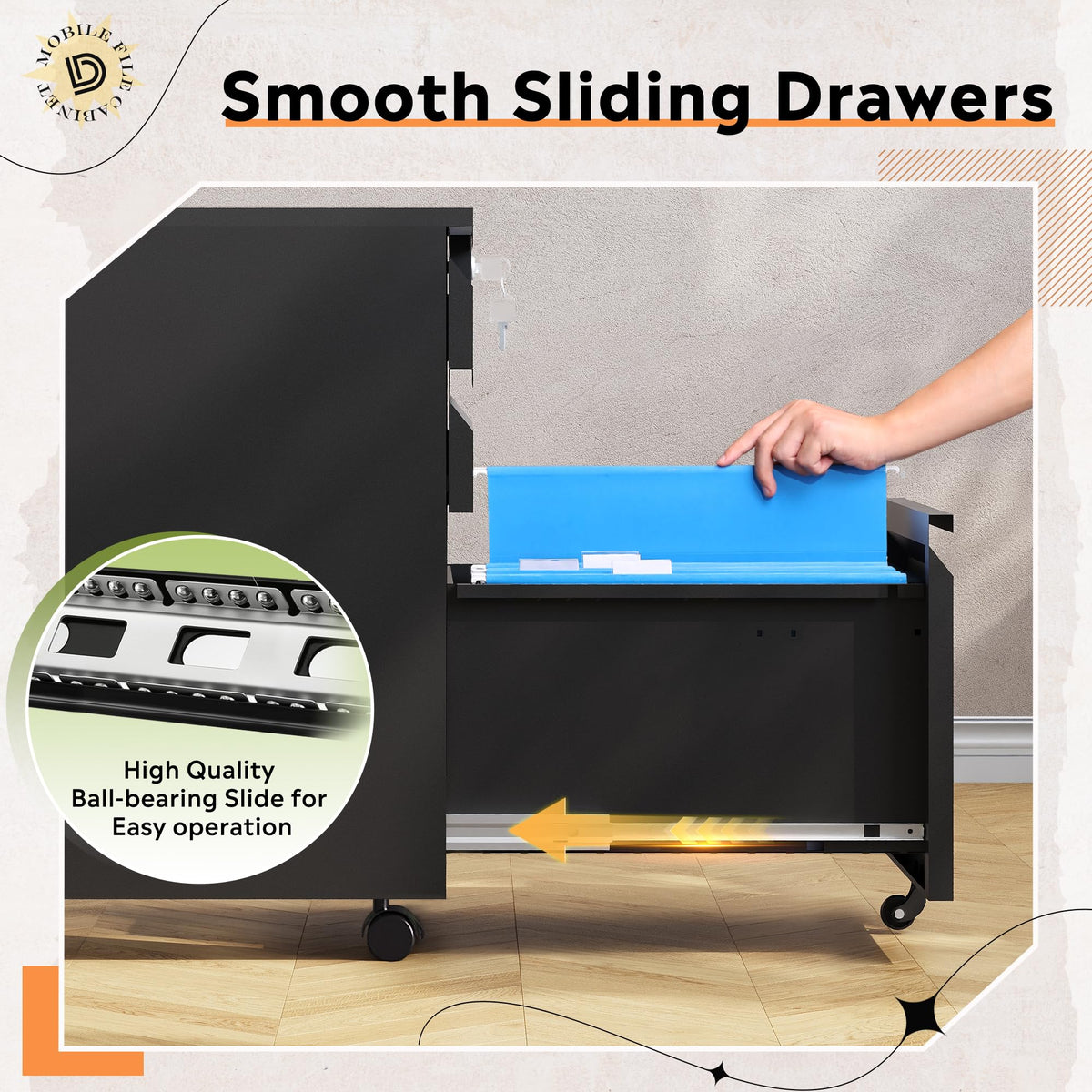 3 Drawer Mobile File Cabinet with Lock S220630