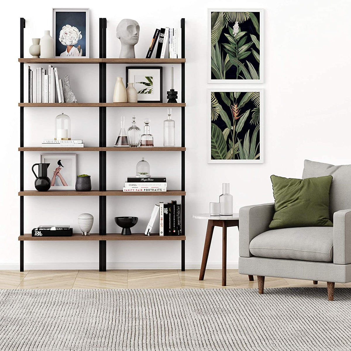 5-Shelf Oak Wood Modern Bookcase K927482