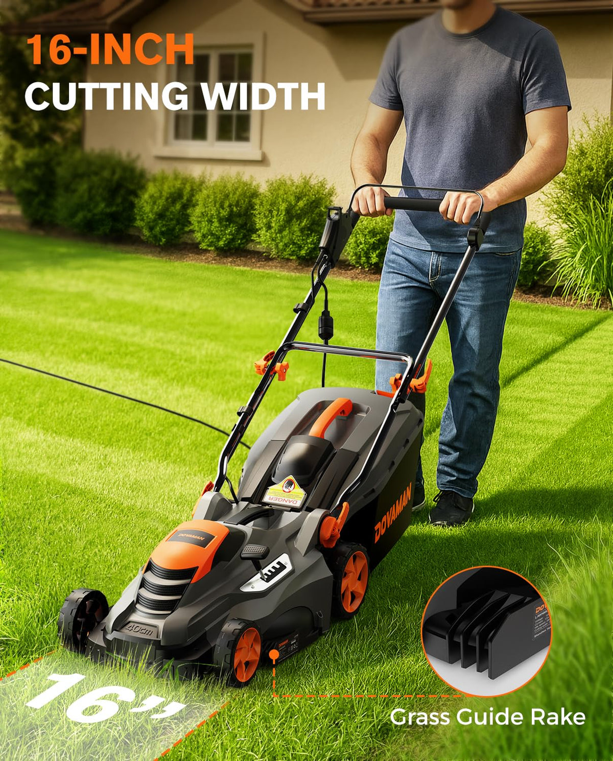 16" 13 Amp Lawn Mower with 13.2-Gallon Bag V4947