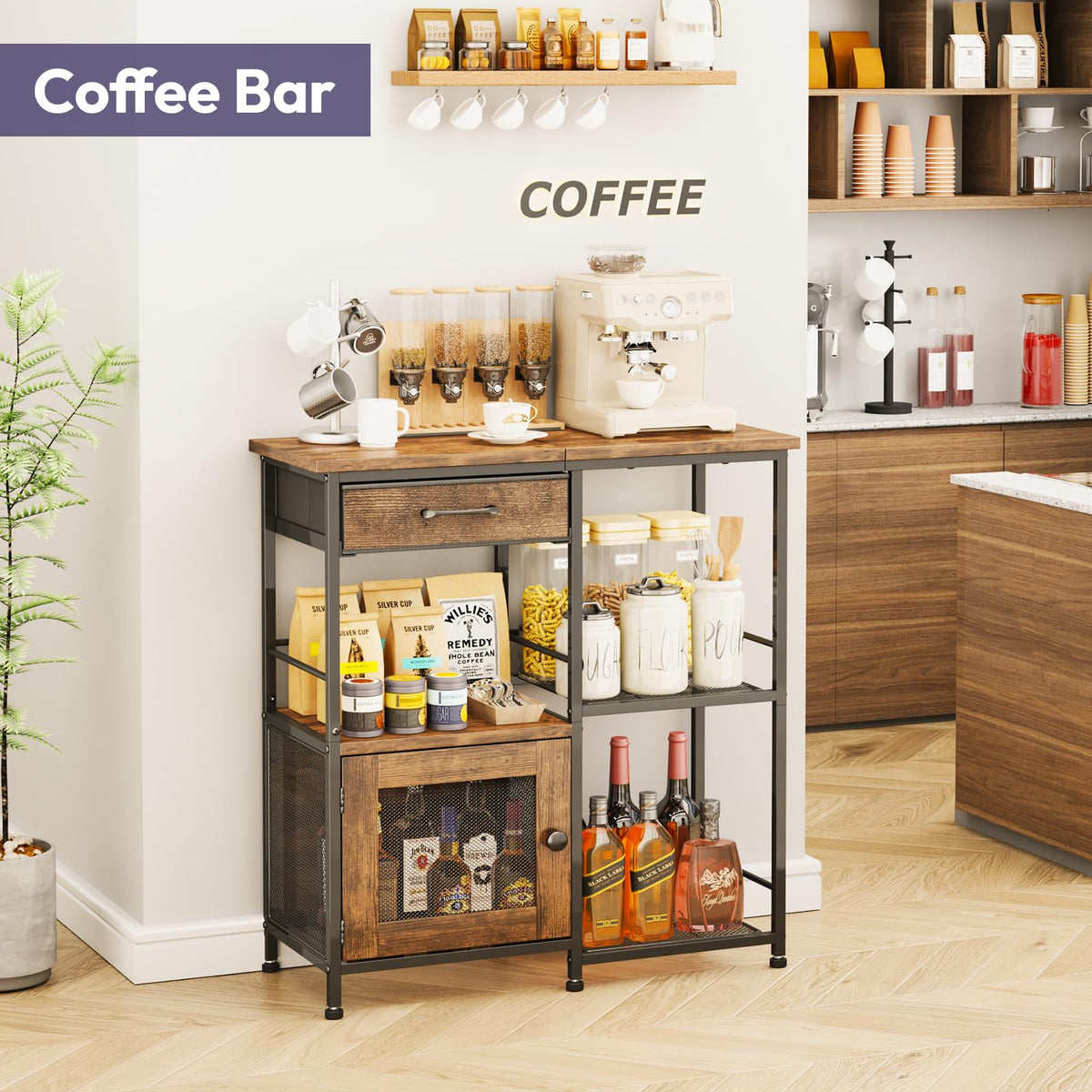 Coffee Bar Cabinet with Drawers B651635