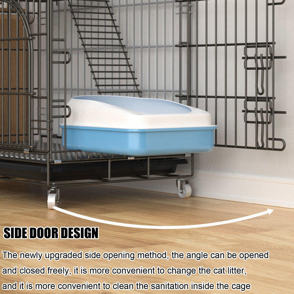 Collapsible Metal Wire Cat Cage with Wheels F900128
