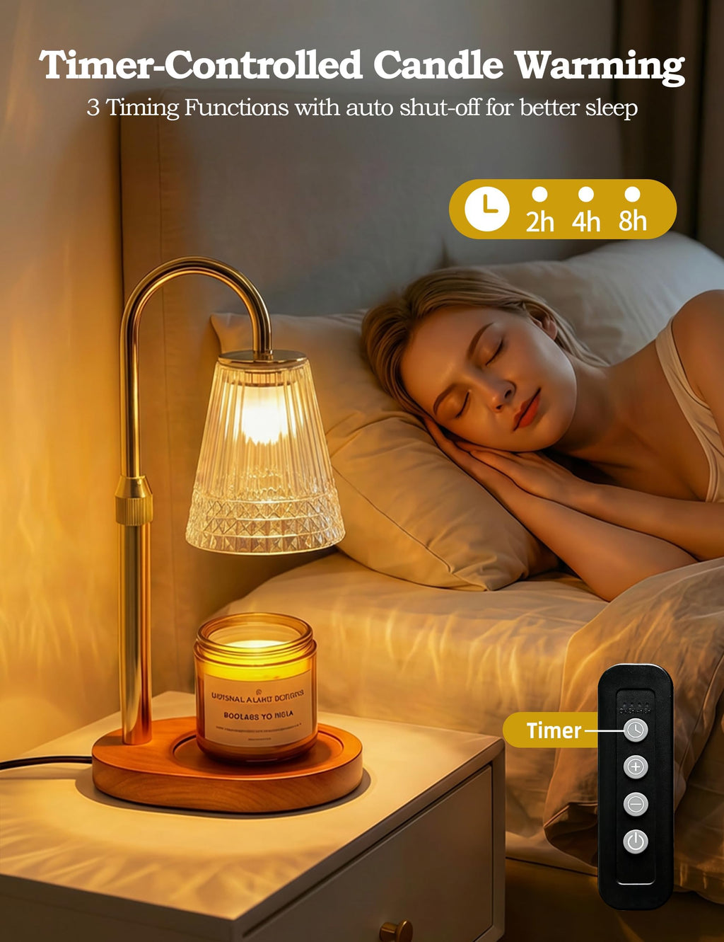 Dimmable Height Adjustable Candle Warmer Lamp with Timer X228