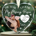 Personalized Couple Heart Glass Ornament Y698