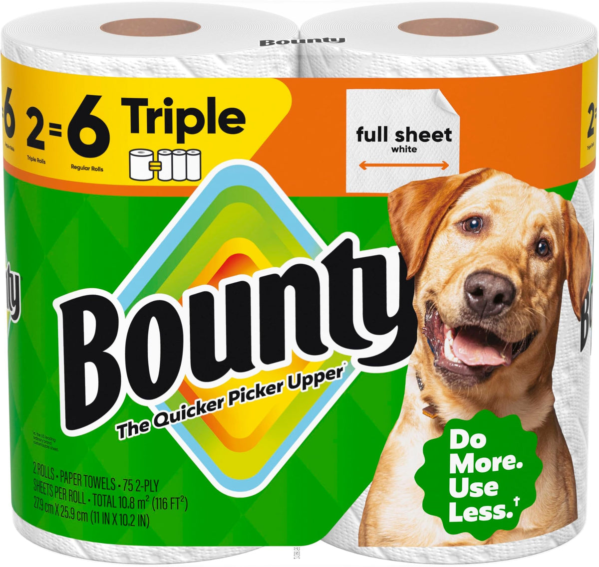 White Paper Towels, 2 Triple Rolls Q8927
