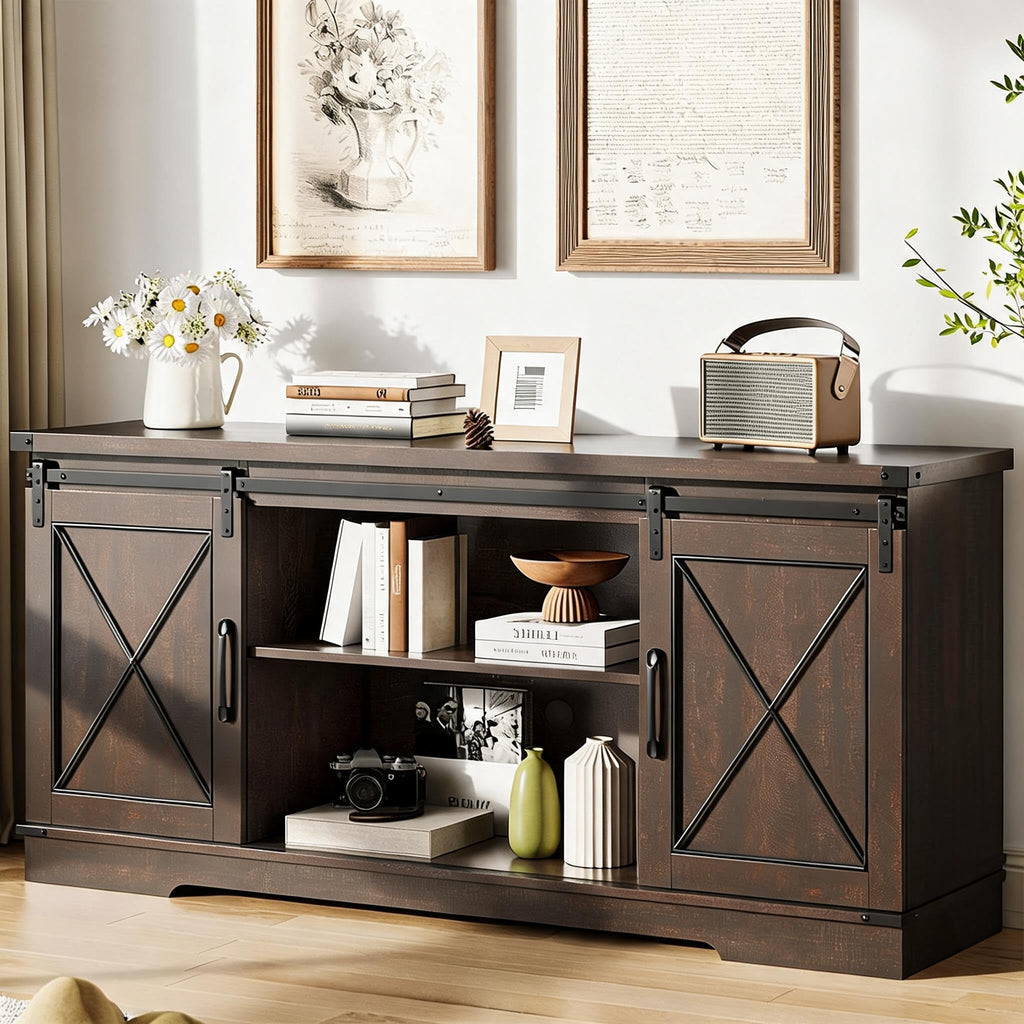 59" Brown Farmhouse TV Stand K53293