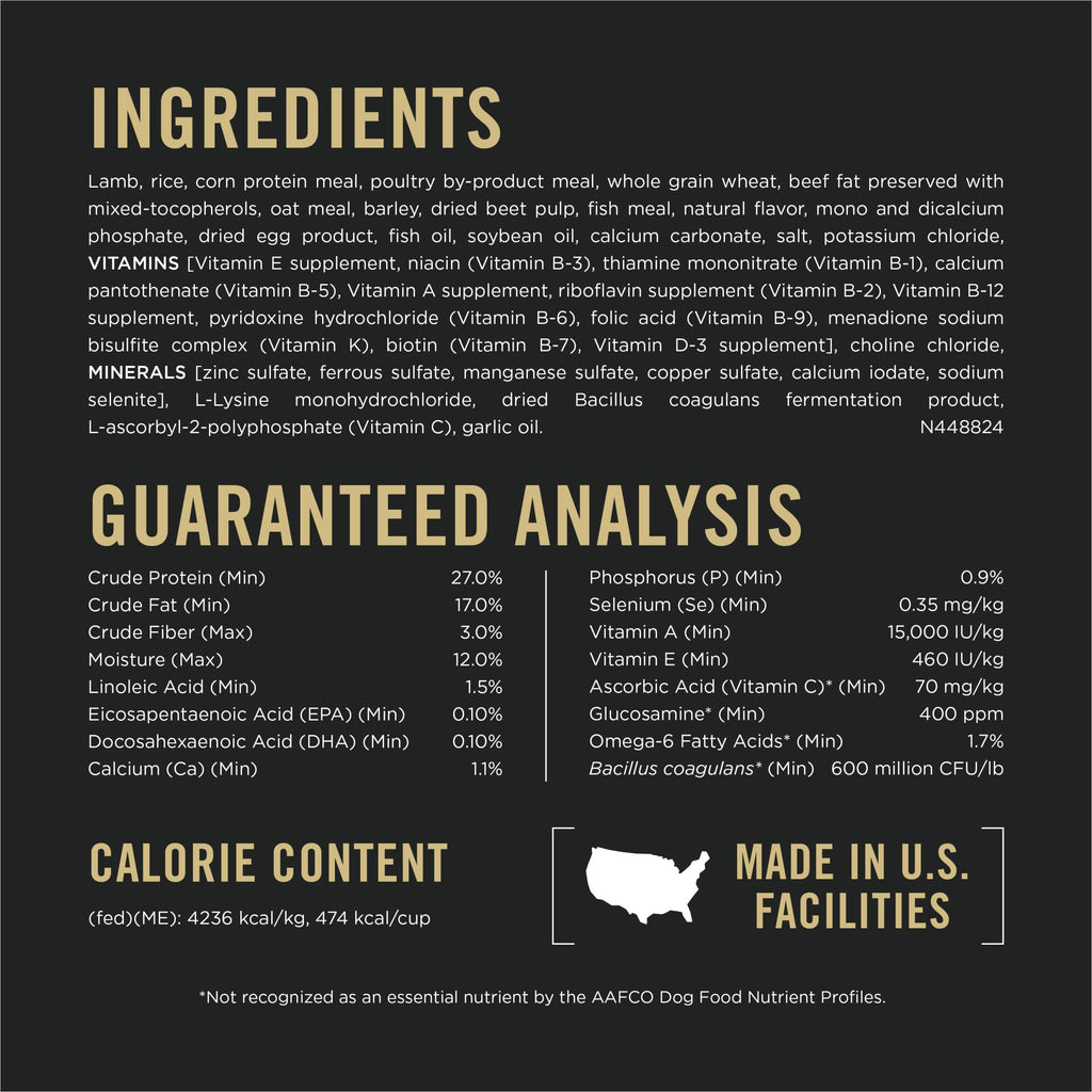 High Protein Small Bites Lamb & Rice Dog Food 37.5 Pound P990