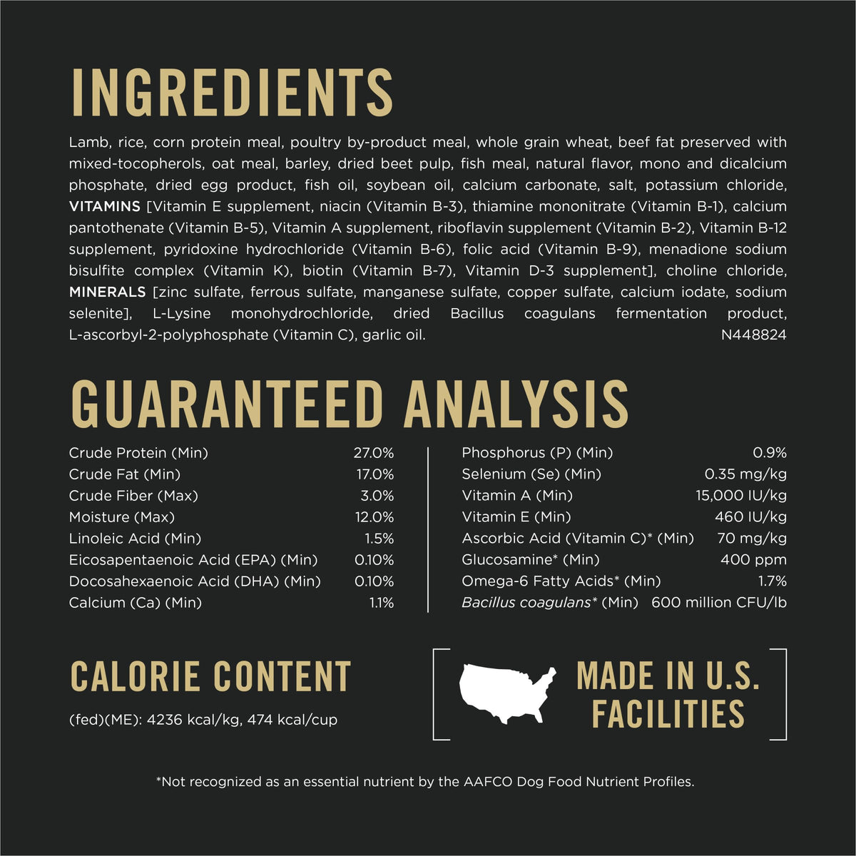 High Protein Small Bites Lamb & Rice Dog Food 37.5 Pound P990