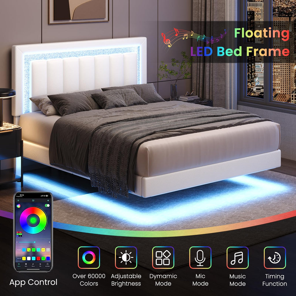 Full Floating Bed Frame with LED Lights D922