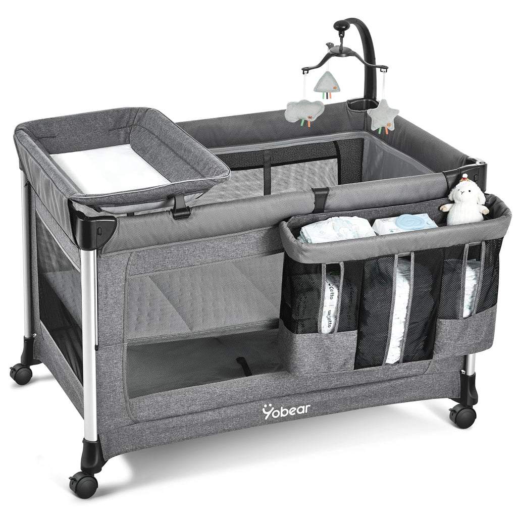 4-in-1 Baby Bassinet with Mattress and Storage Organizer Z61002