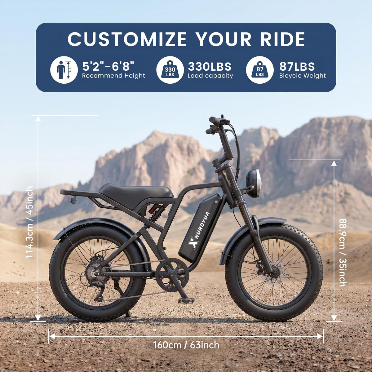 1500W Electric Bike with 48V 15Ah Removable Battery G4333