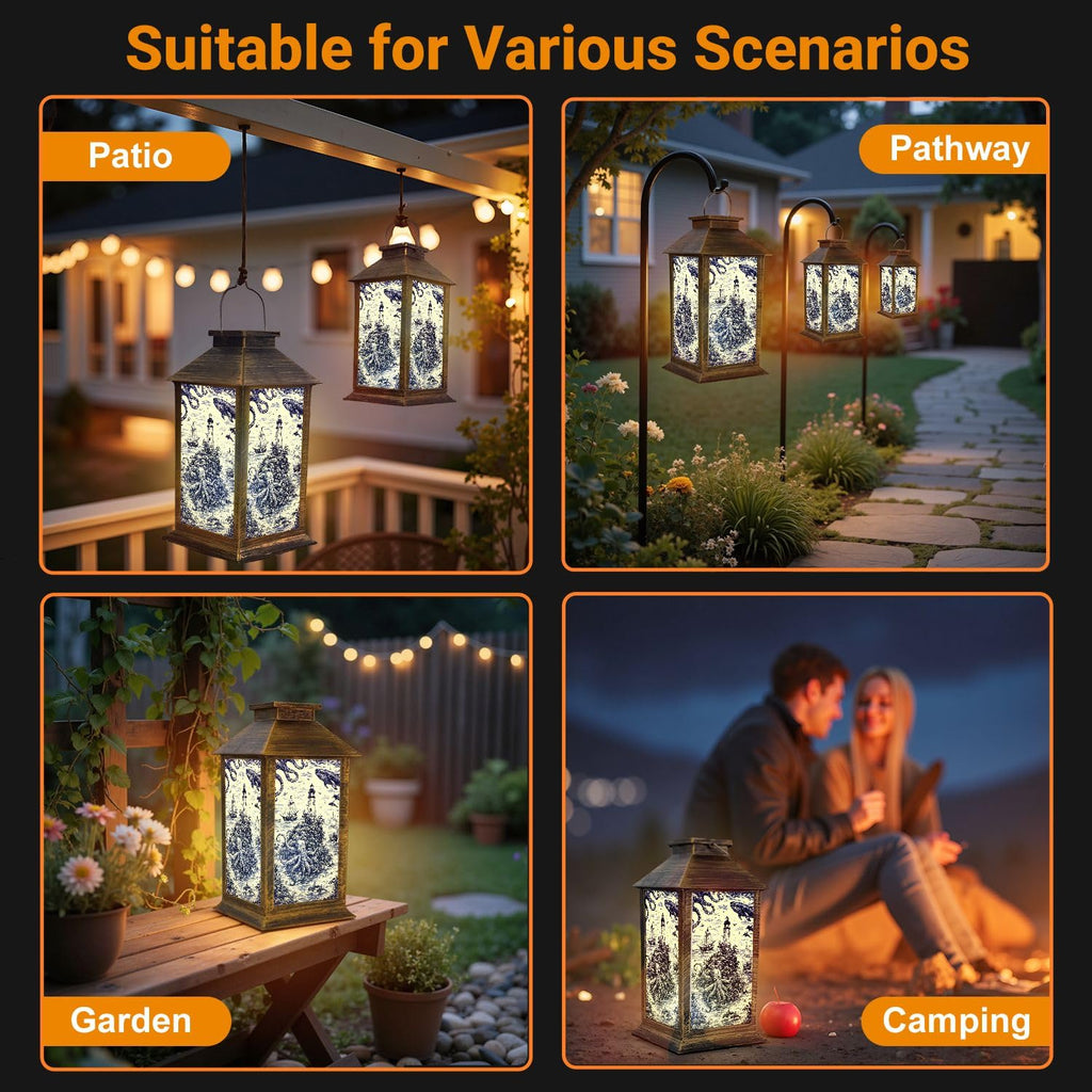 Blue Waterproof Solar Lantern O923