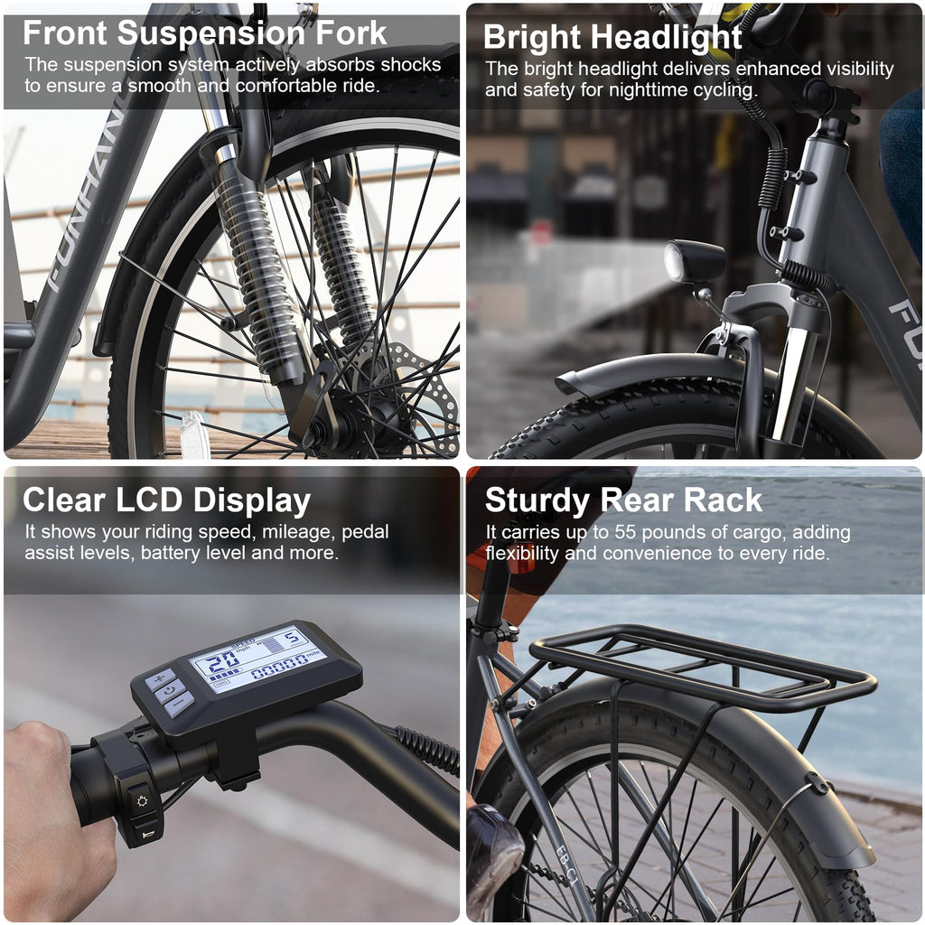 26" 1000W Electric Bike with 48V Battery, 7-Speed H57208