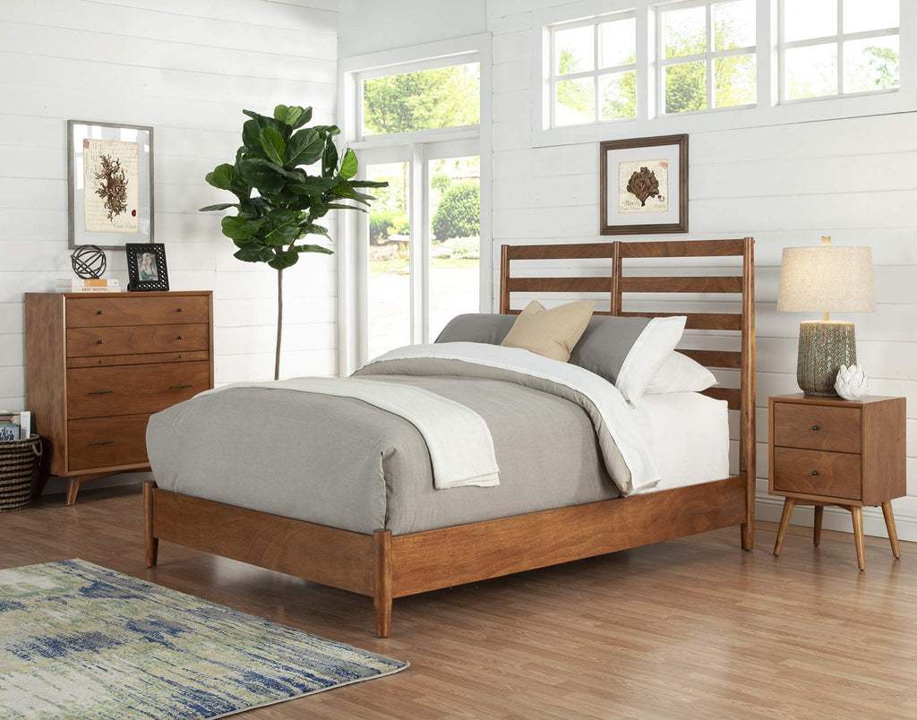 Chestnut California King Slat Back Bed B965