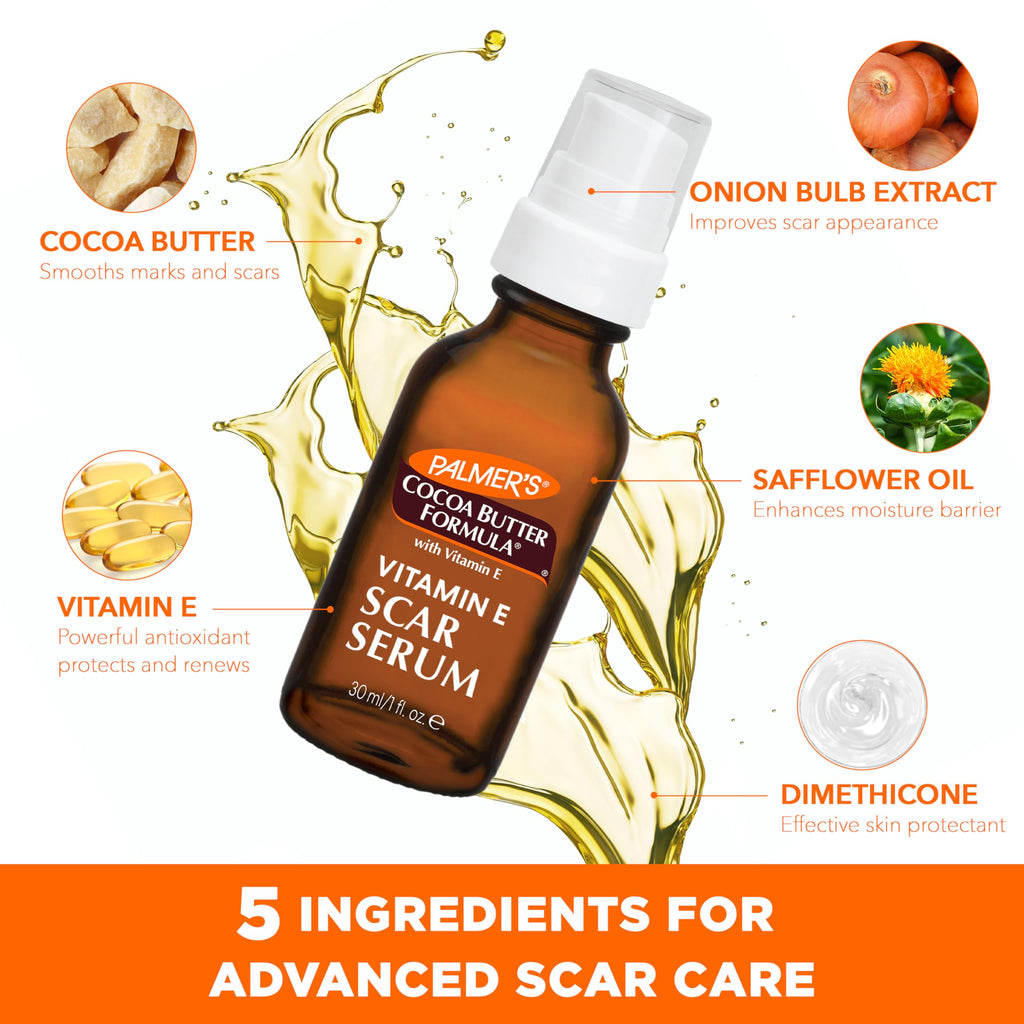Fragrance Free Cocoa Butter Scar Serum with Vitamin E 1 Oz R526