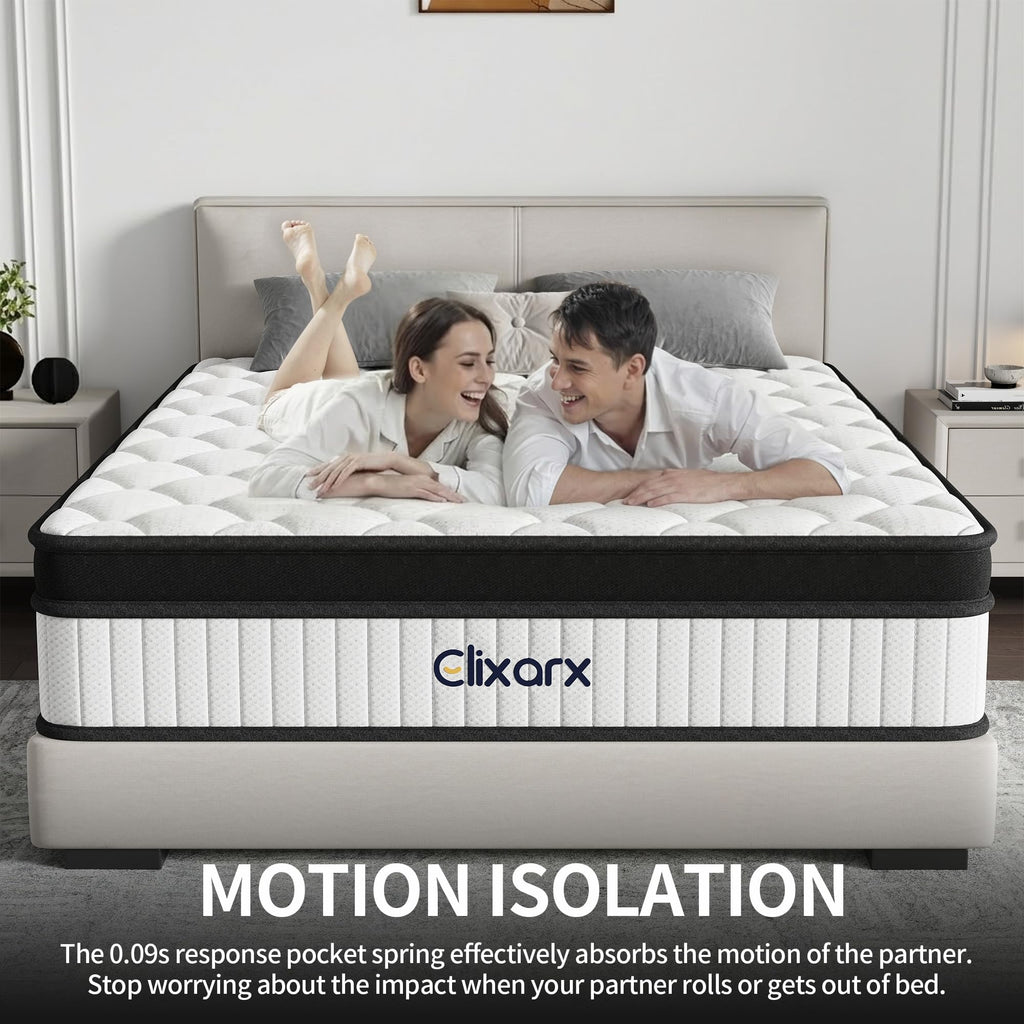 Full Size 12 Inch Hybrid Medium Firm Memory Foam Mattress I5217