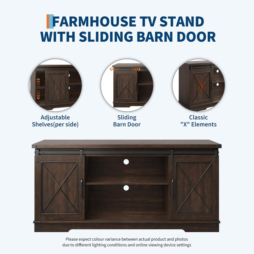 59" Brown Farmhouse TV Stand K53293