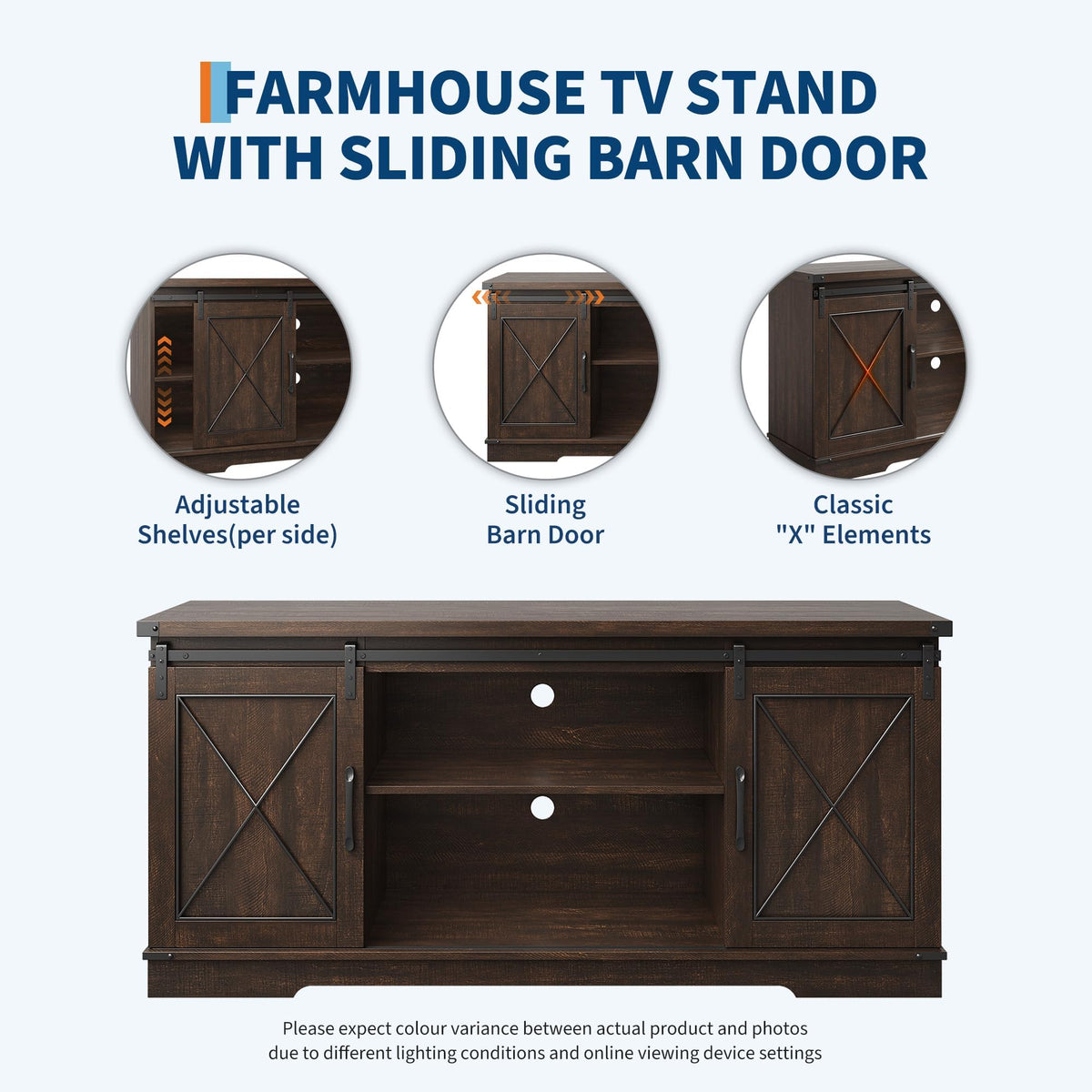 59" Brown Farmhouse TV Stand K53293