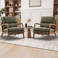 Mid Century Modern Linen Accent Chair Set of 2 J500740