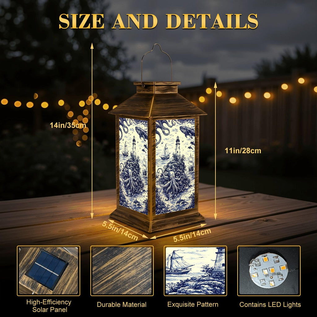 Blue Waterproof Solar Lantern O923