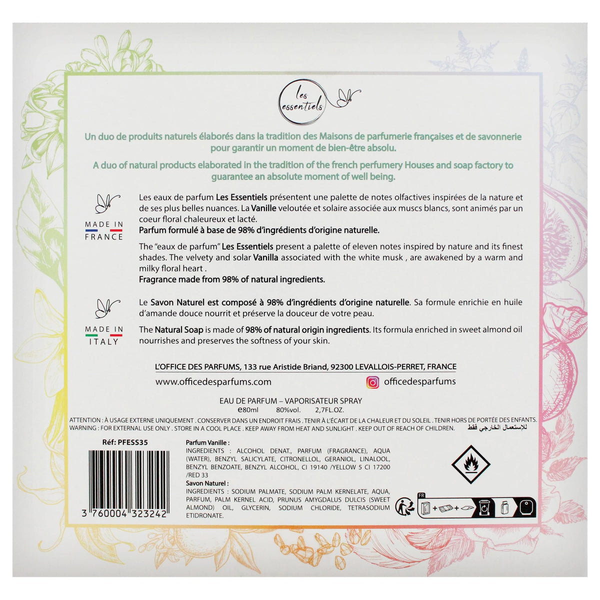 Vanille Perfume and Soap Gift Set 2 pc M510