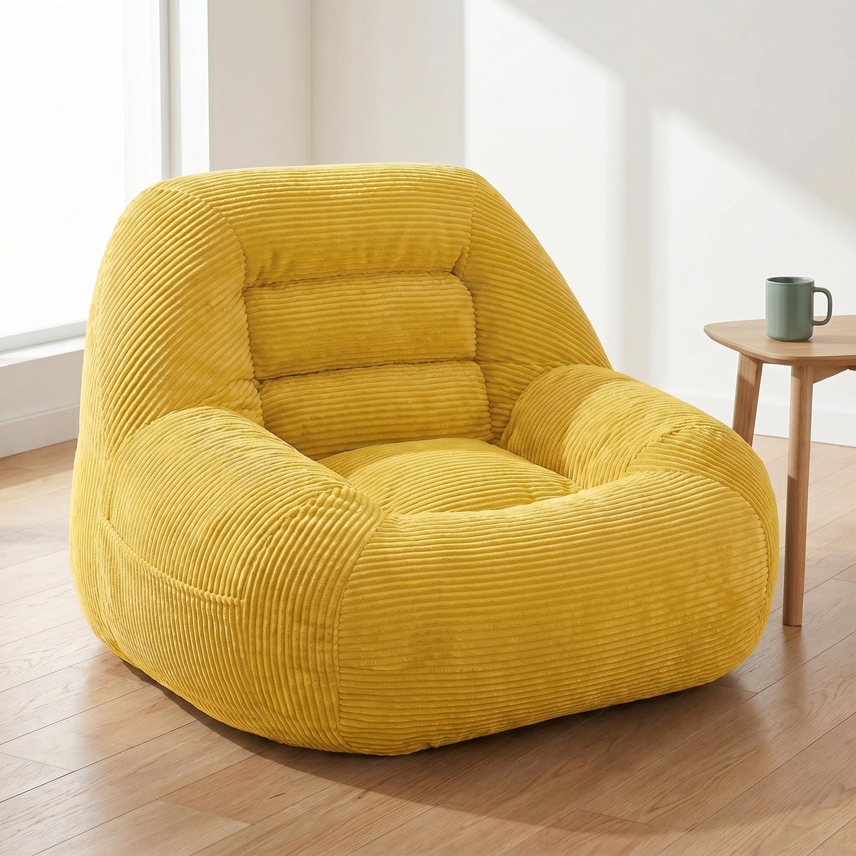Oversized Corduroy Memory Foam Bean Bag Chair J733
