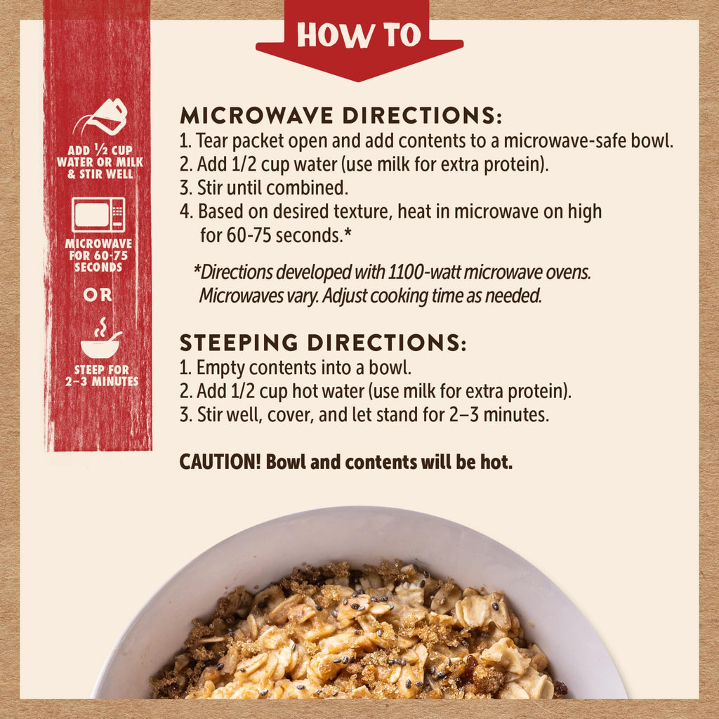 Instant Oatmeal, Maple Brown Sugar, High Protein, 6pk M22740