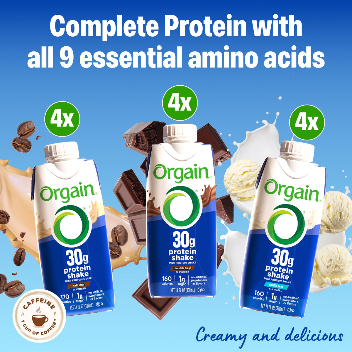 30g High Protein Dairy Shake, 5g BCAAs, 11 oz, 12pk U391734