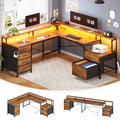L Shaped Computer Desk with 6 Drawer A2517