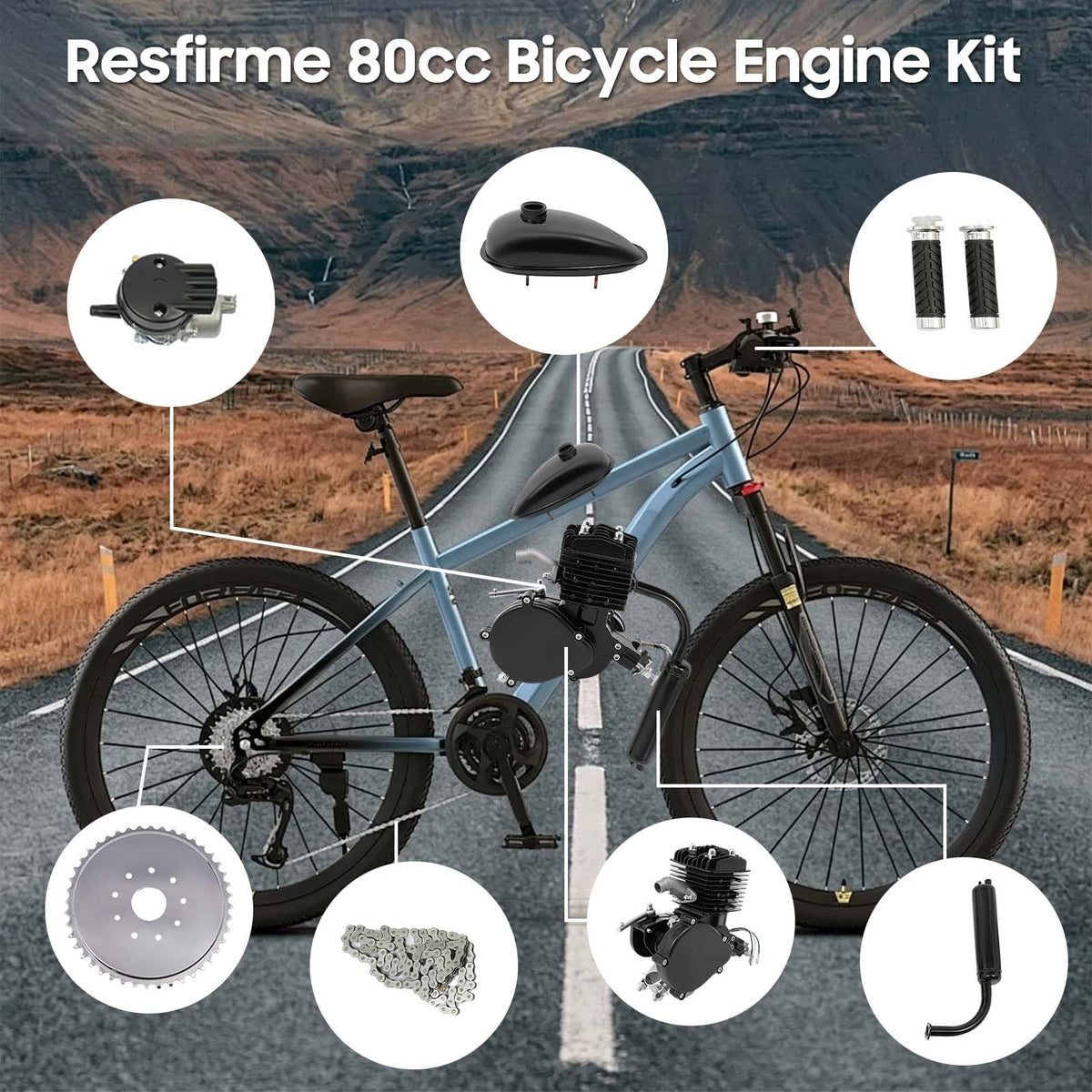 80CC 2 Stroke Gas Bike Motor Kit Q4843